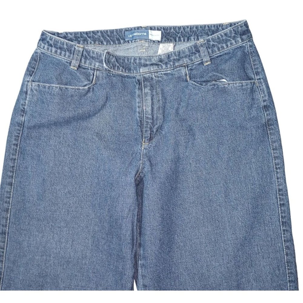 Liz Claiborne Jeans Womens Size 12 Trouser Fit Blue Denim - Picture 2 of 13